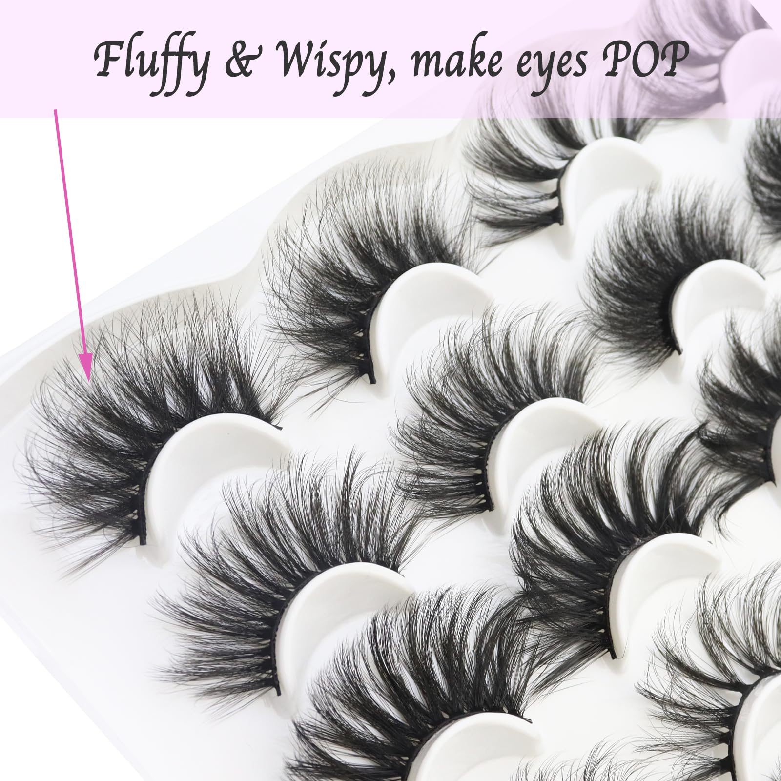 DAODER cils longs et wispy 25mm pour un effet volumineux