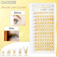 DAODER grappes cils bruns 007 gros plan sur les cils individuels.