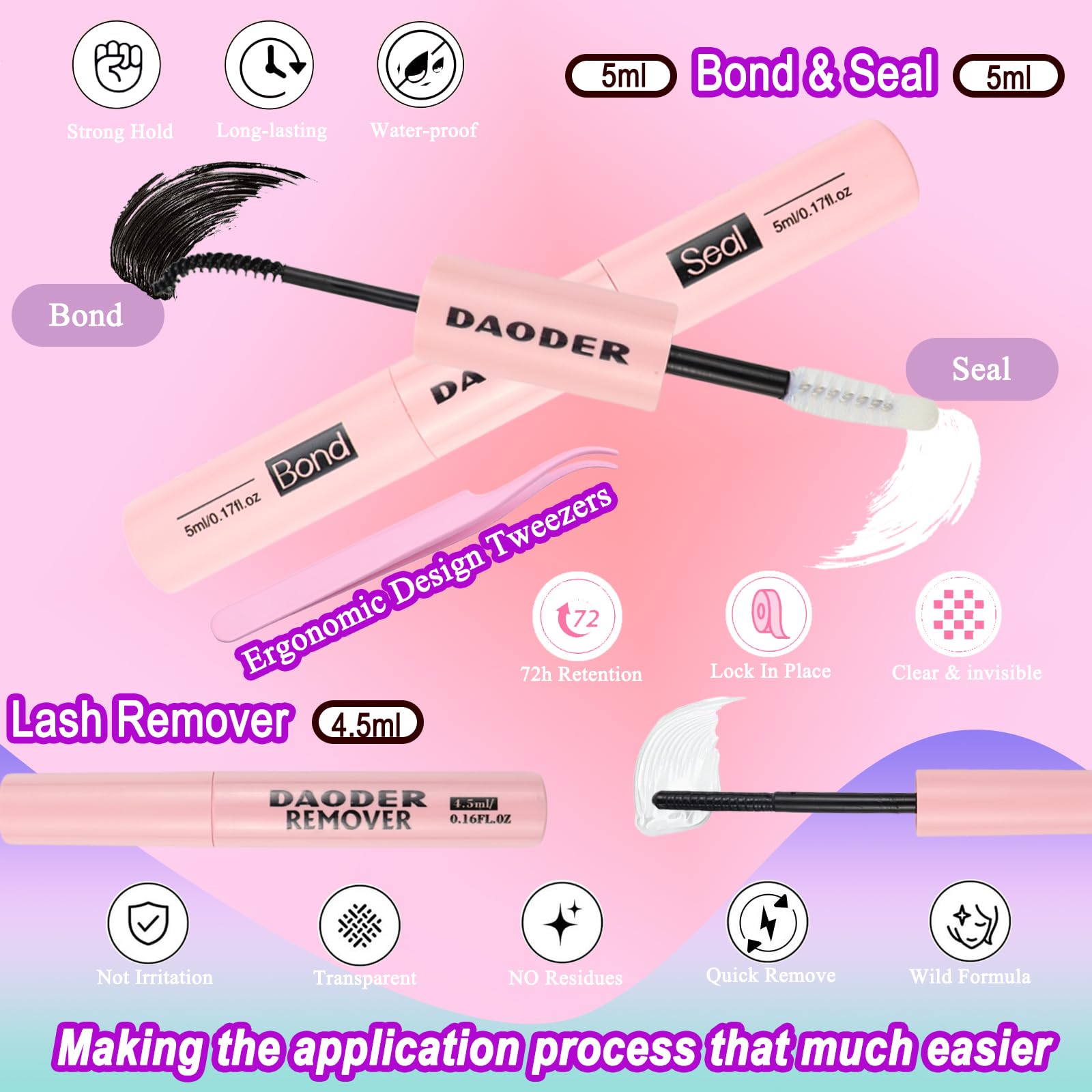 DAODER mini brosse cils pour démêler et brosser les extensions