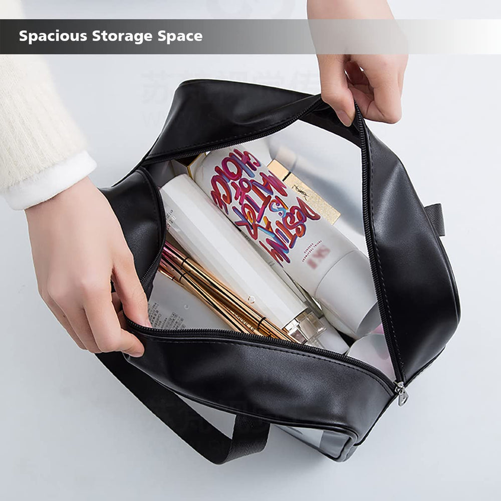 DAPOWER sac de toilettes noir avec fermeture robuste pour les voyages.