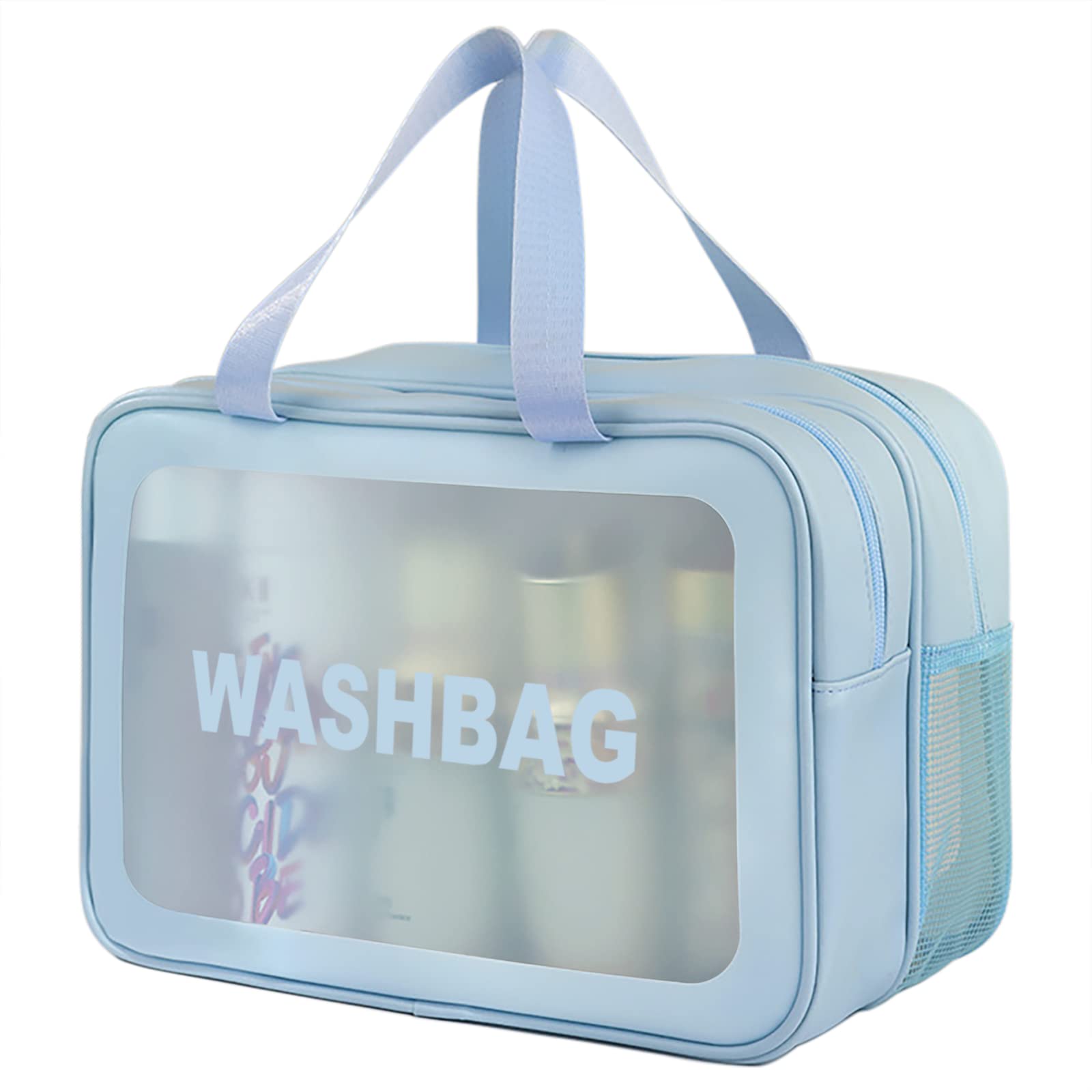 DAPOWER sac toilette voyage bleu XL, grande capacité pour soins et cosmétiques.
