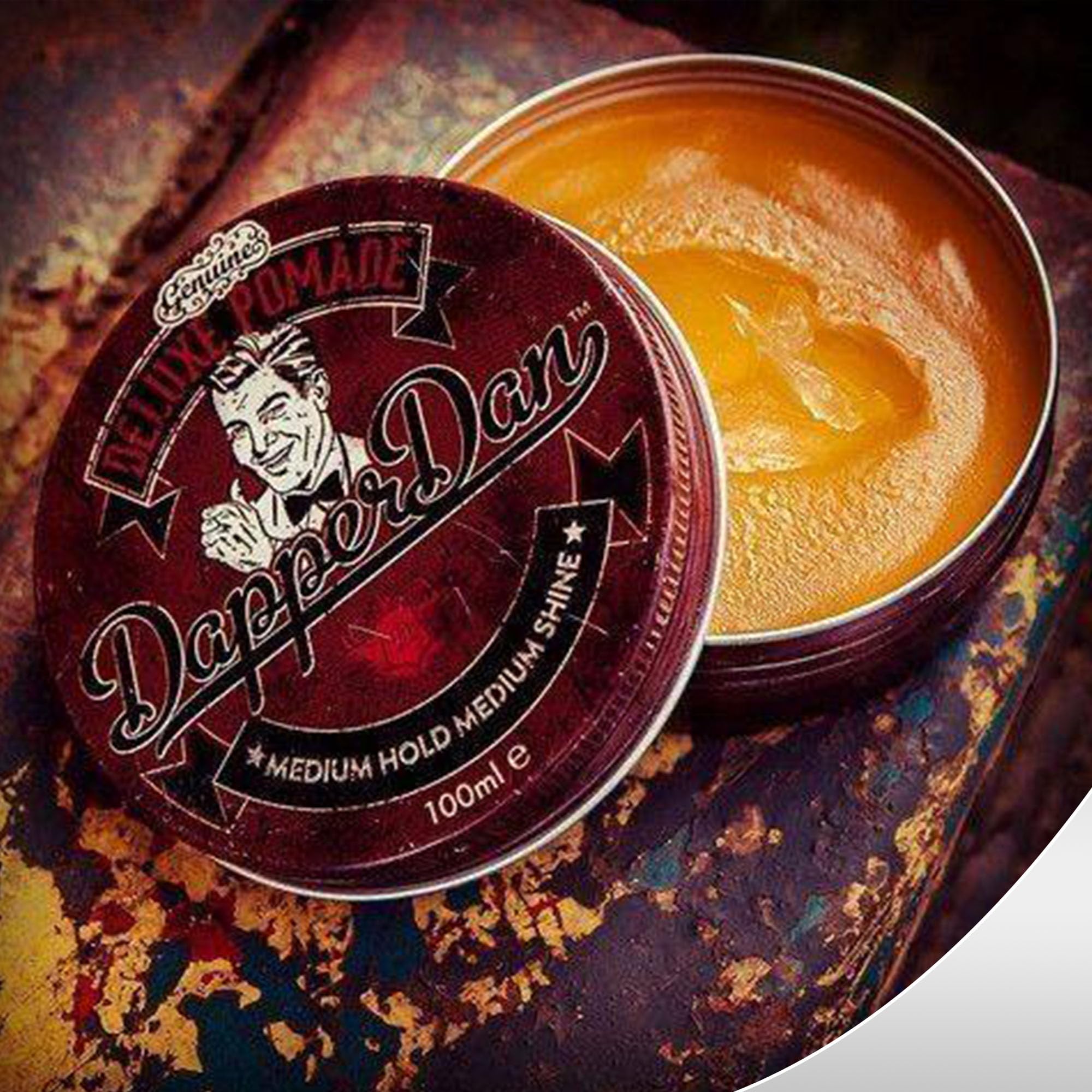 Pommade Deluxe Dapper Dan, sans graisse pour une coiffure légère.