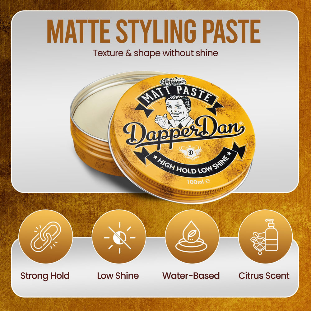Texture-cheveux : fixation flexible et naturelle avec Dapper Dan Matt Paste.