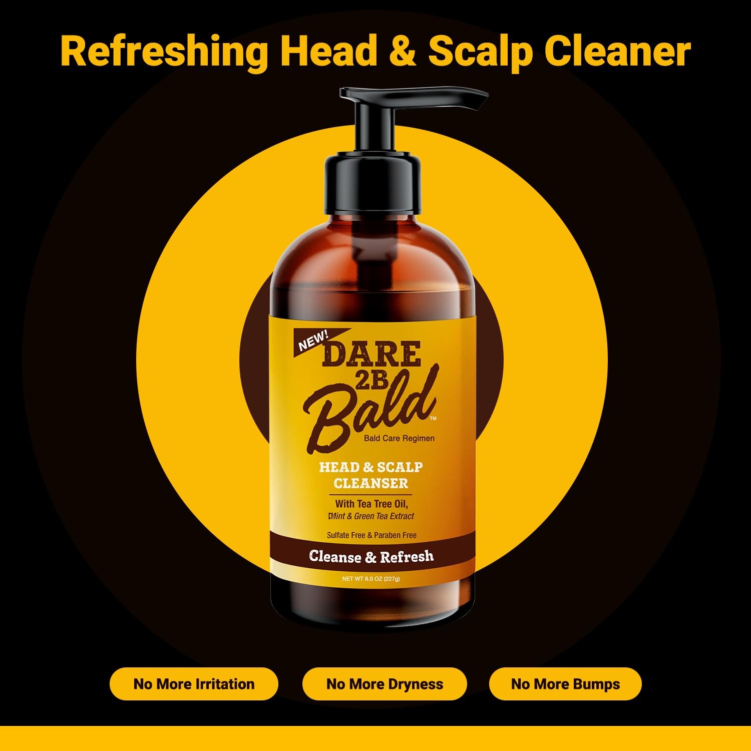 DARE TO BE BALD – Texture gel après usage, sensation rafraîchissante sur la peau.