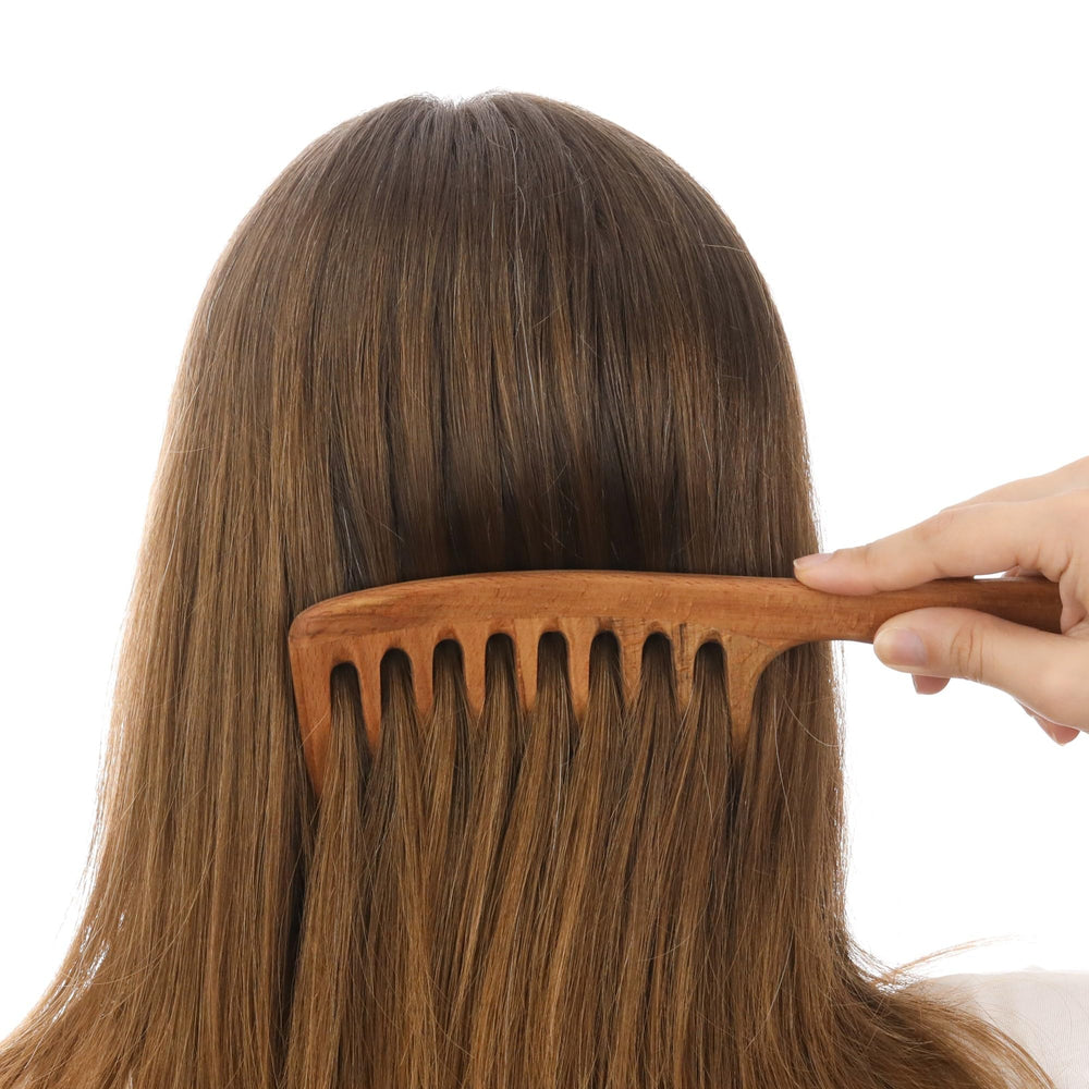 Darık Profesyonel Ahşap peigne bois-dents-larges distribution uniforme des produits capillaires.