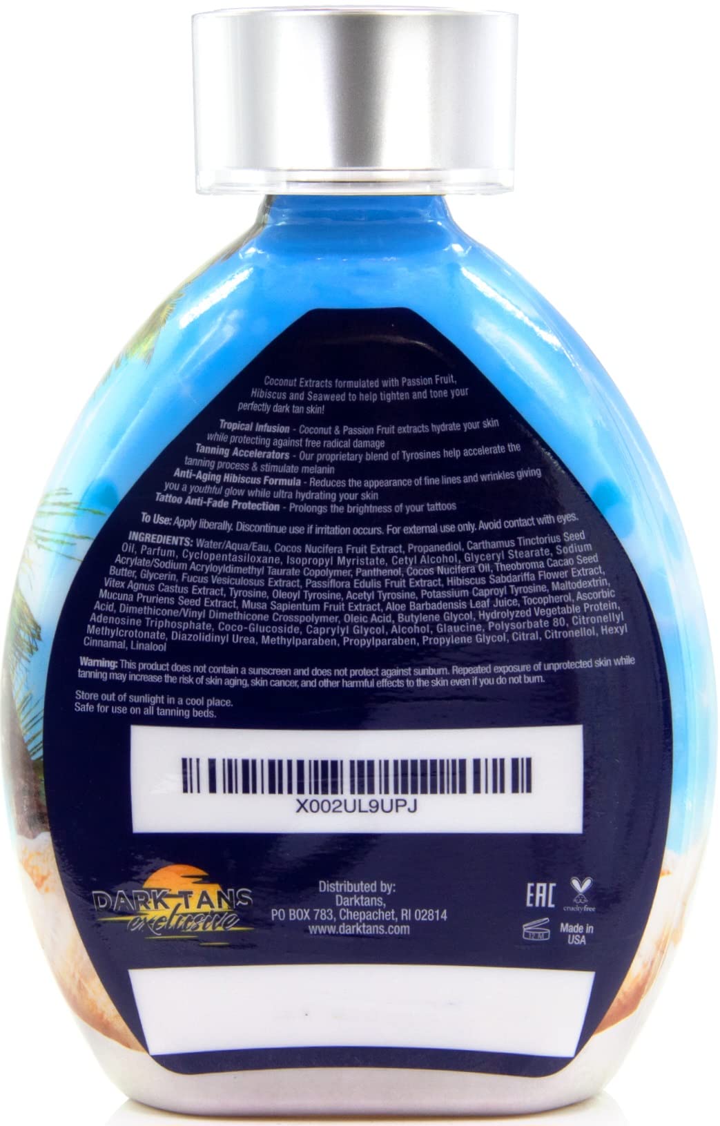 DARK TANS EXCLUSIVE formule sans bronzer évite les taches et garantit une peau uniforme
