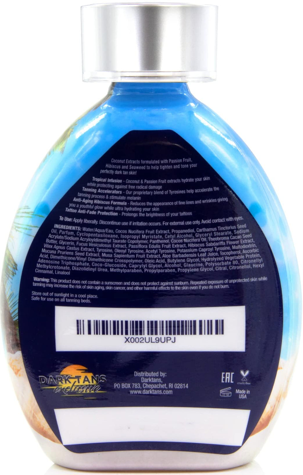 DARK TANS EXCLUSIVE formule sans bronzer évite les taches et garantit une peau uniforme