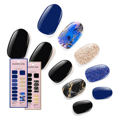 Bandes gel Dashing Diva Blue Vixen pour une manucure brillante sans UV.