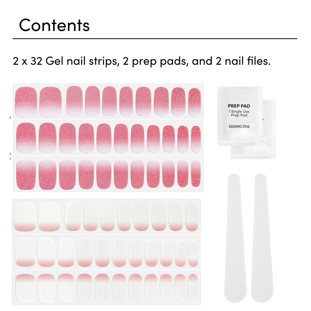 Bandes gel ombre brillant Dashing Diva, finition éclatante sans UV.