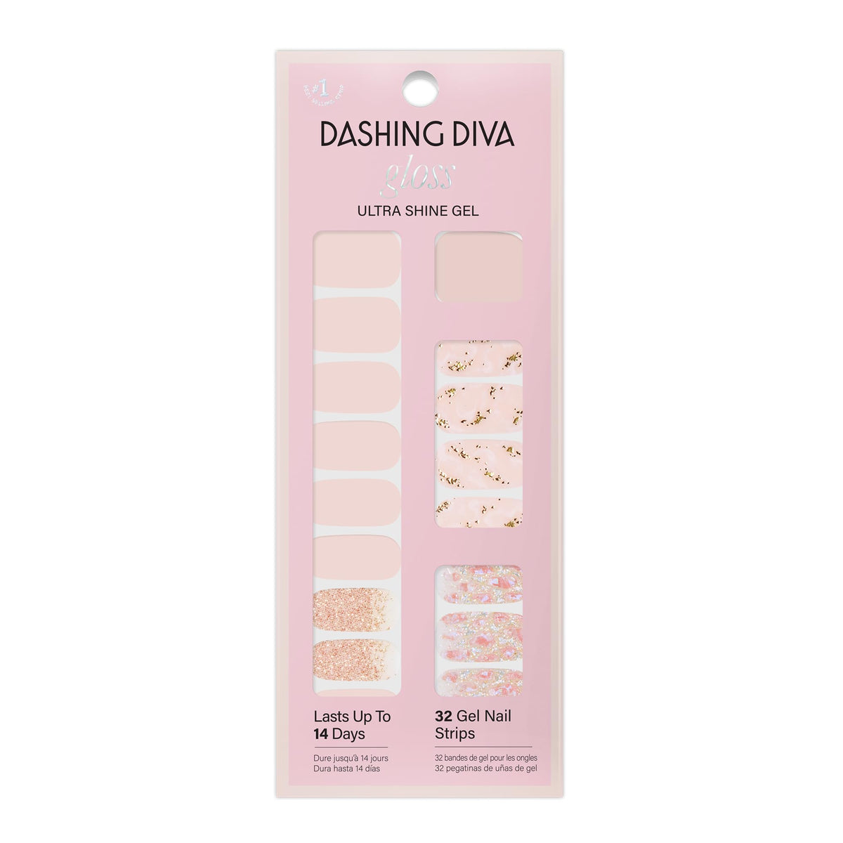 Dashing Diva Gloss bandes ongles clair emballage pratique pour une manucure rapide
