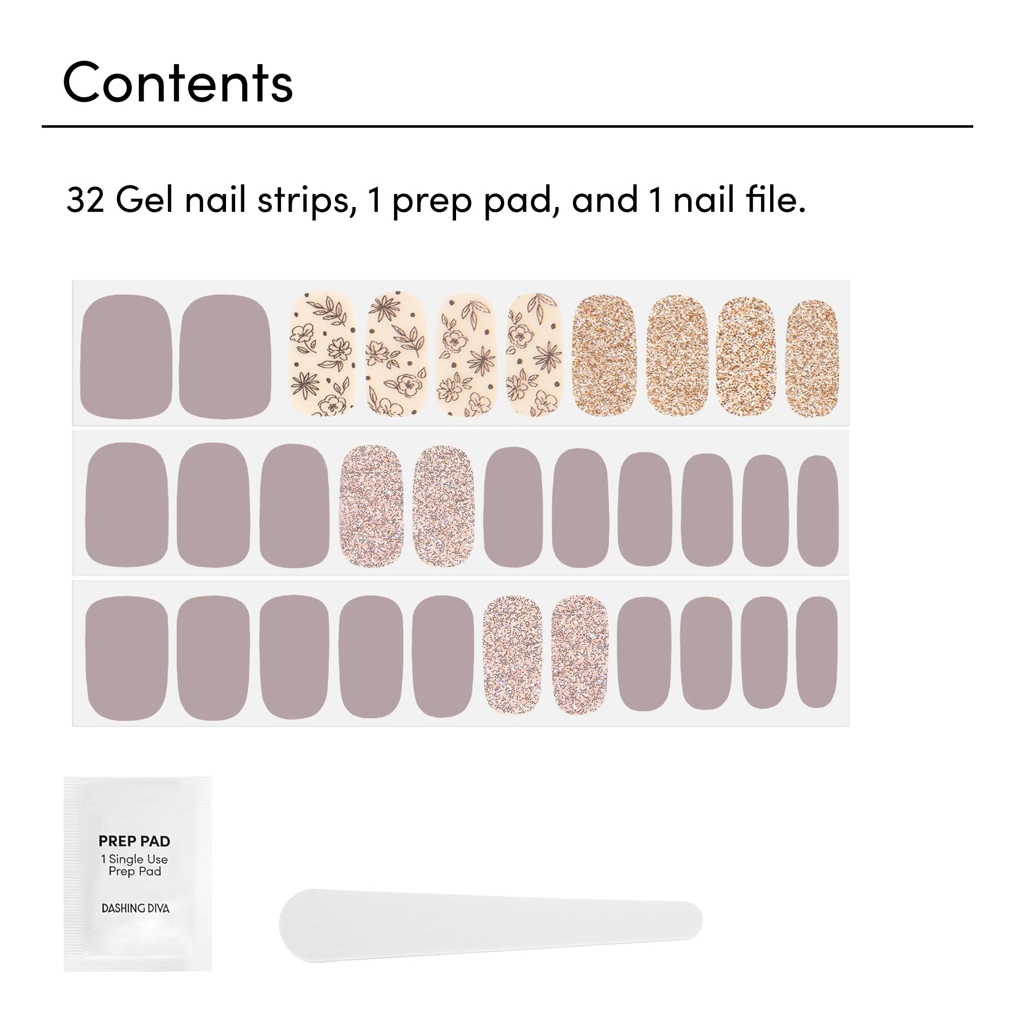 Fini brillant des bandes gel Dashing Diva, effet gel durable.