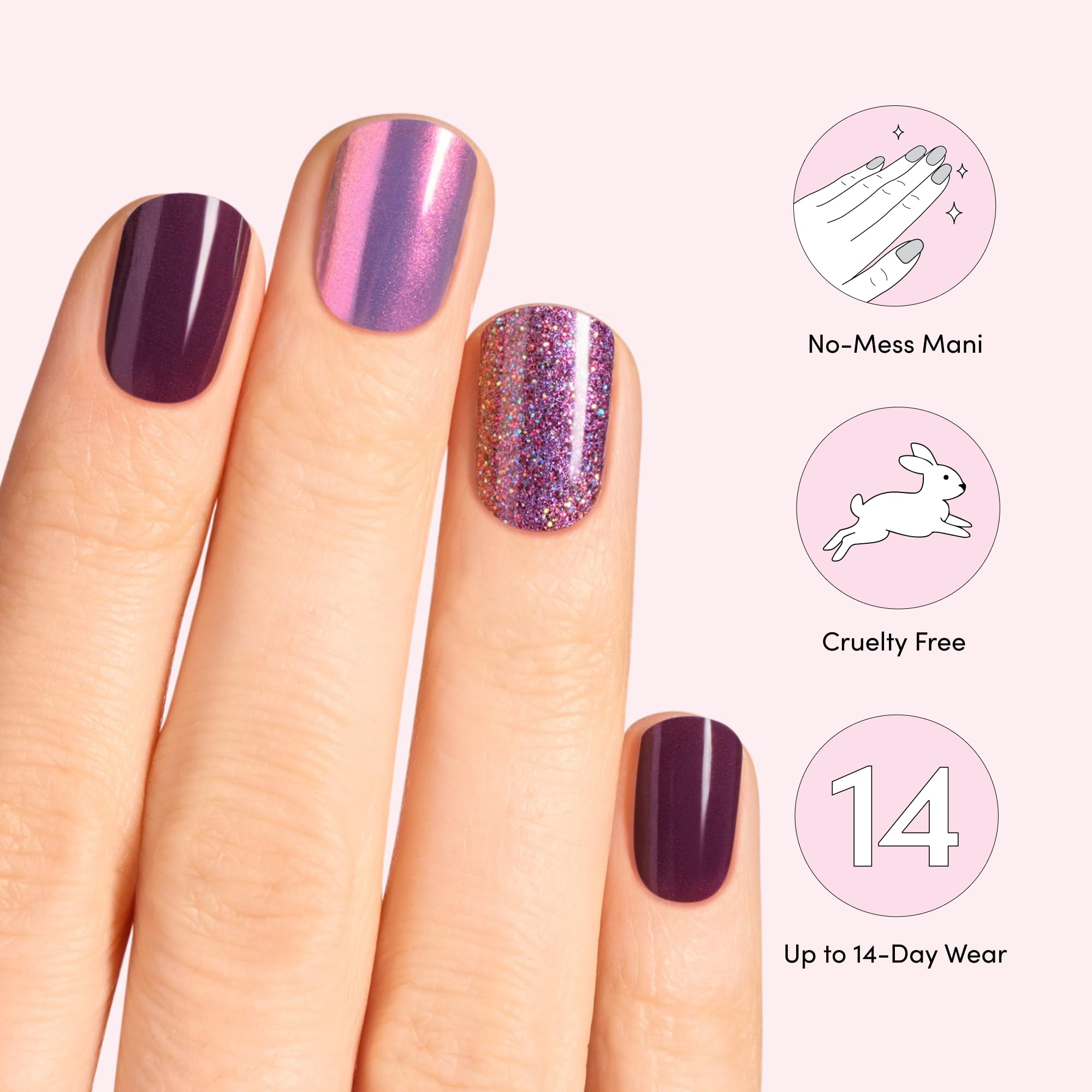 Cure LED 60 secondes – Dashing Diva Glaze Amethysta pour finition salon.