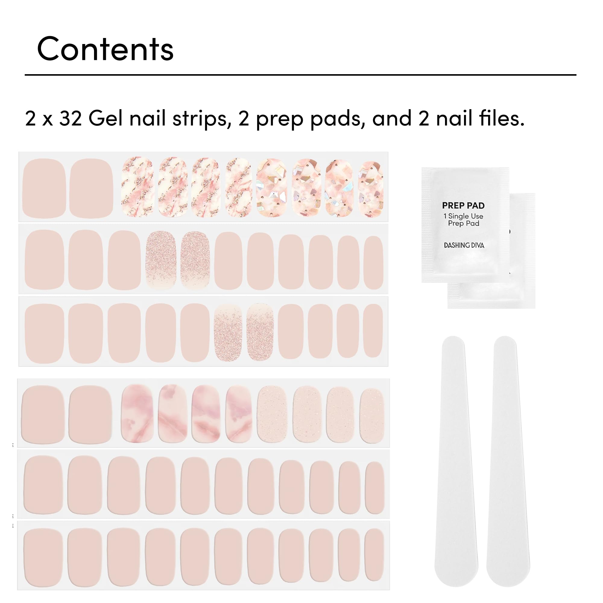 Dashing Diva Gloss Nail Strips fini brillant: effet gel lumineux en quelques minutes.
