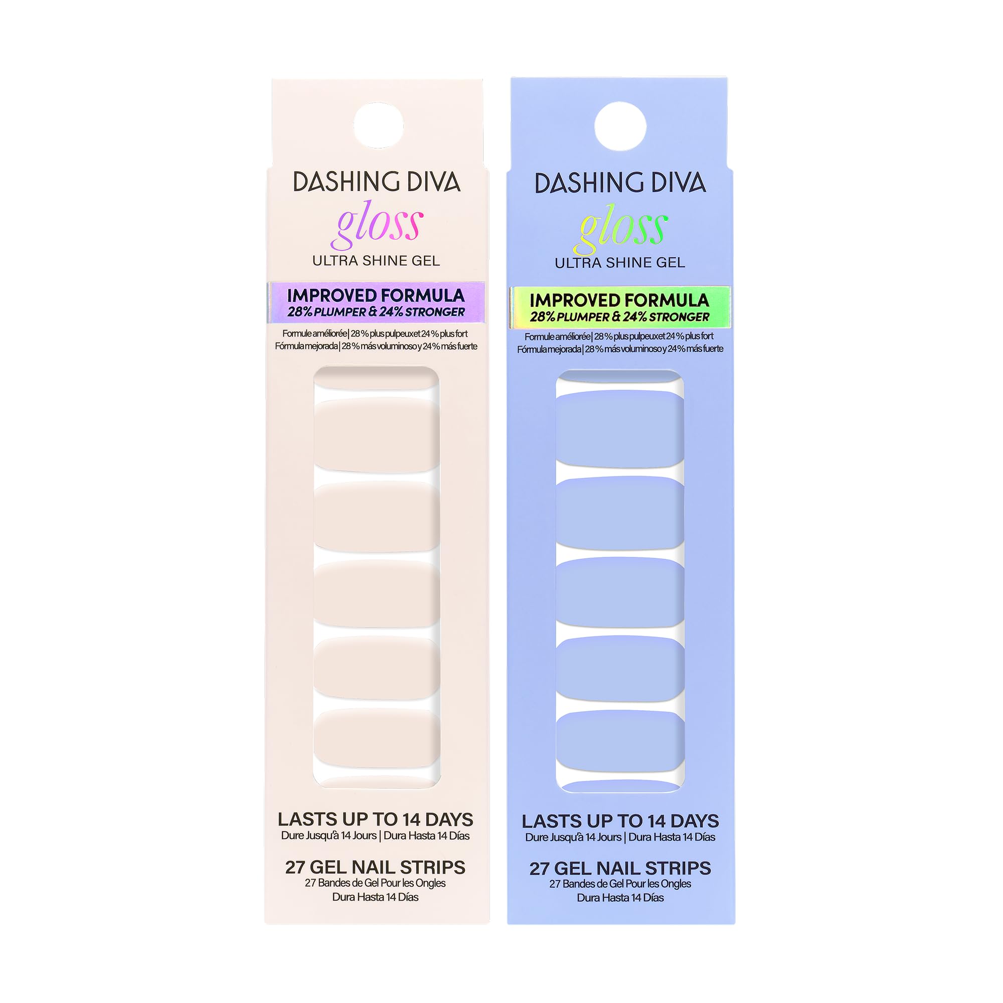 Dashing Diva Gloss Strips Birdie bleu ciel, fini gel brillant durable sur ongles.