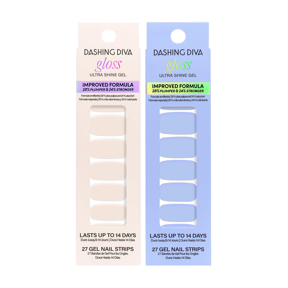 Dashing Diva Gloss Strips Birdie bleu ciel, fini gel brillant durable sur ongles.