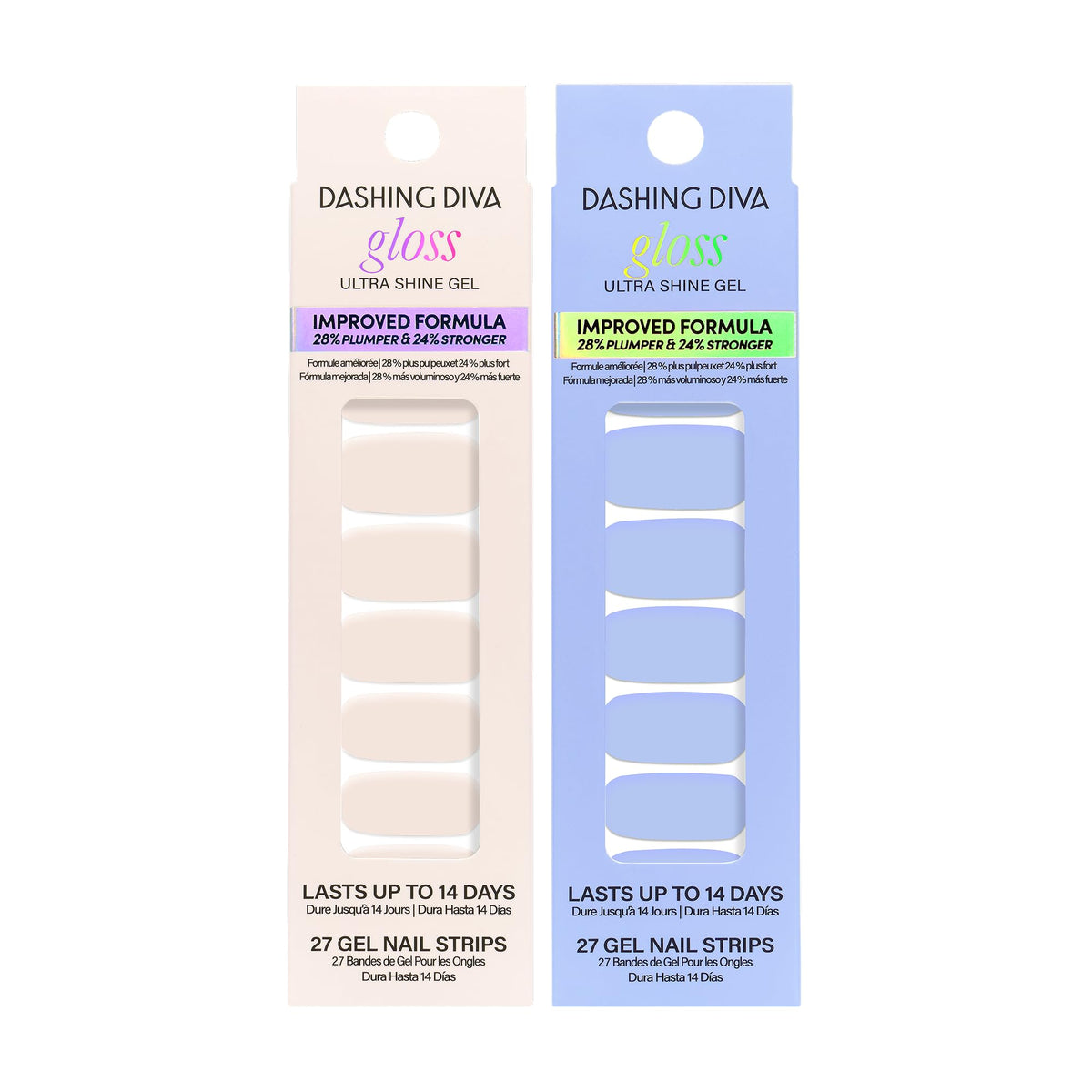 Dashing Diva Gloss Strips Birdie bleu ciel, fini gel brillant durable sur ongles.
