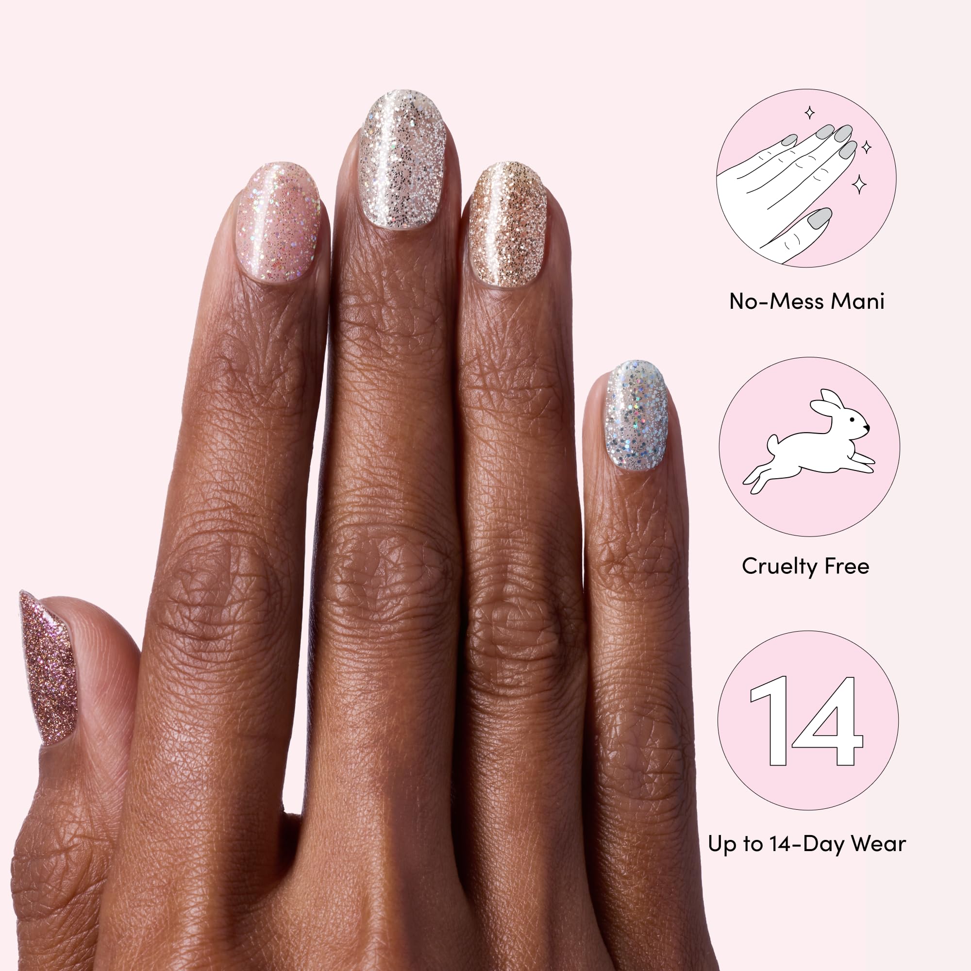 Dashing Diva Gloss Strips: formule végan sans cruauté et sans 21 ingrédients nocifs.