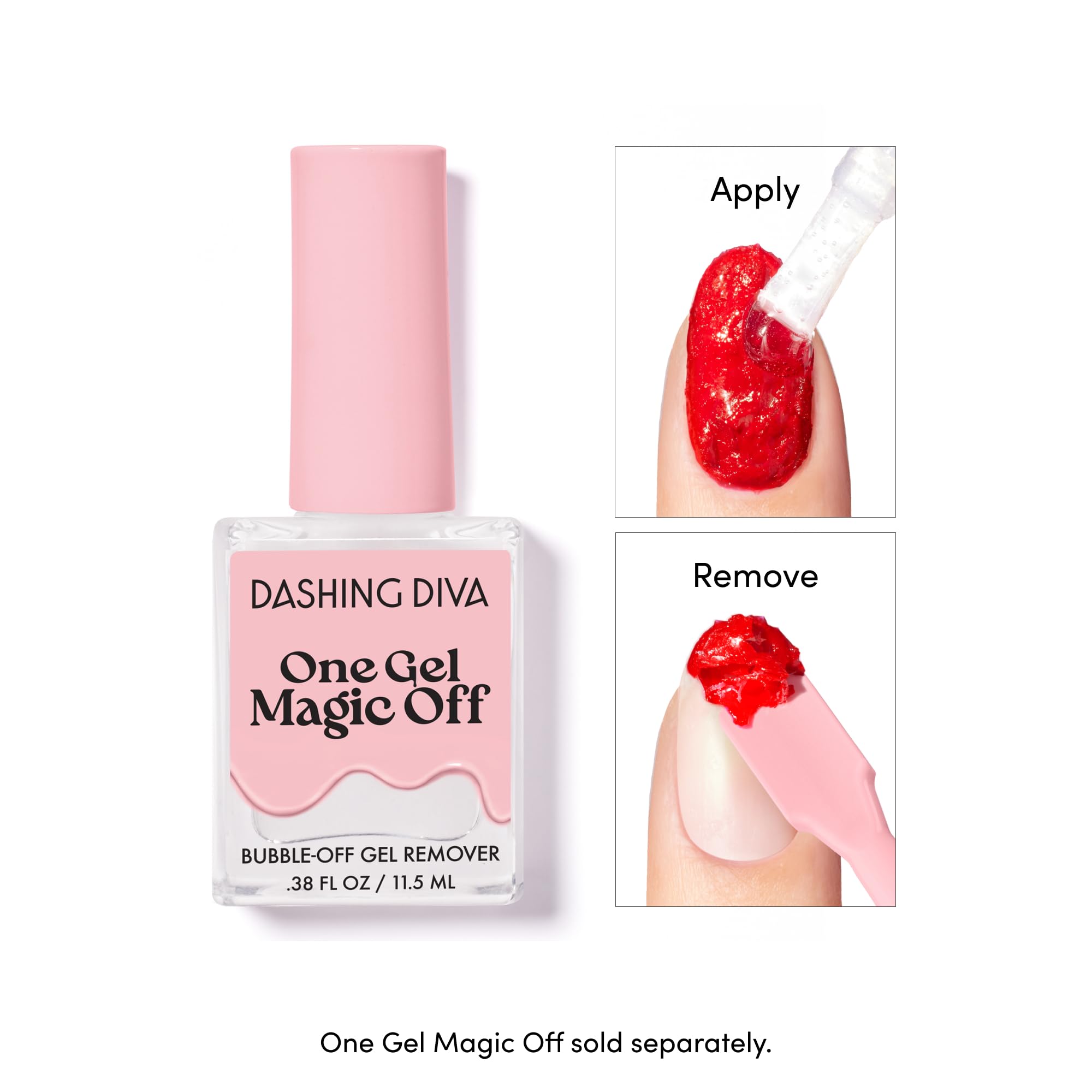 Dashing Diva One Gel Color Solo on nails demonstrates bold fuchsia color and shine.