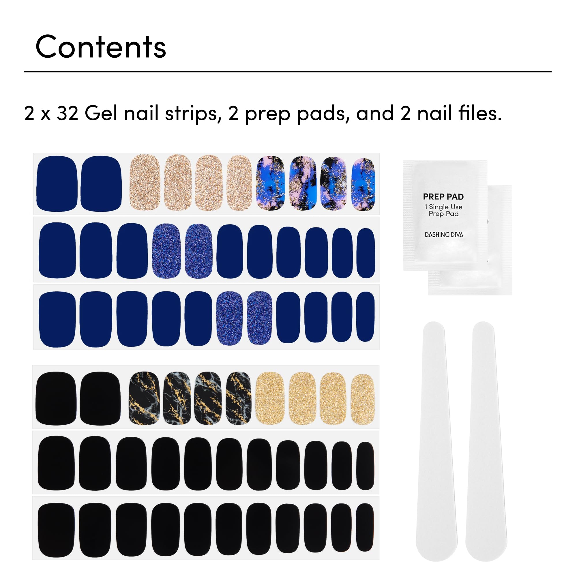 Tampon préparateur et lime inclus pour préparer les ongles.