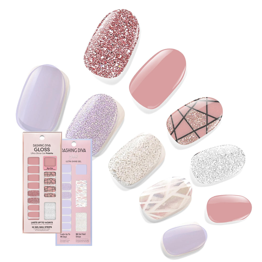 Dashing Diva Rose Sparkle – bandes gel brillantes pour un look rapide et élégant.
