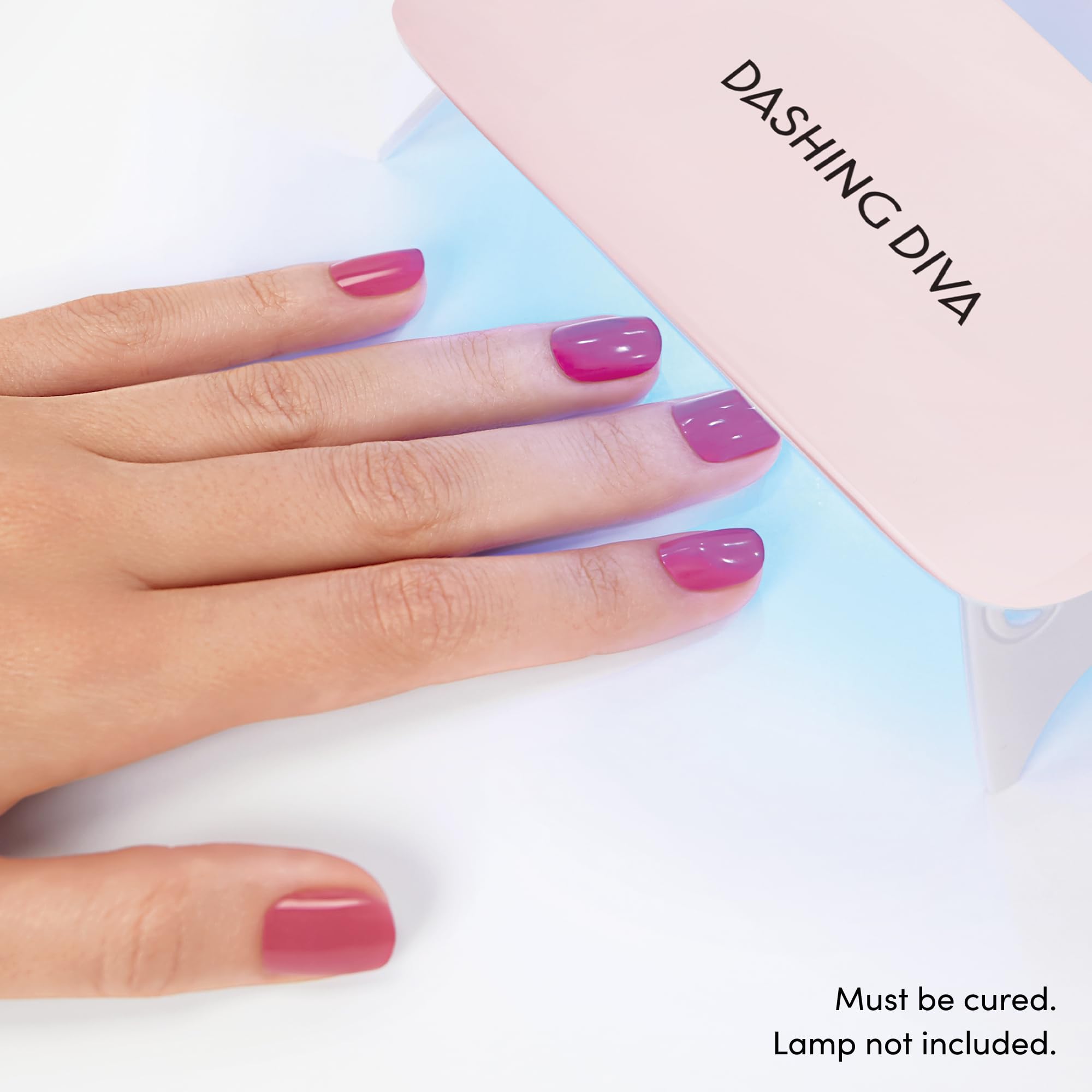 Dashing Diva Valentine Glaze : utilisation avec lampe LED pour une cure rapide