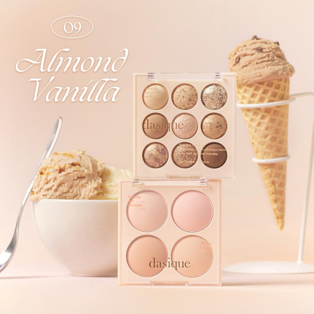 Dasique Blending Mood Cheek 09 Almond Vanilla swatches on skin show buildable warmth