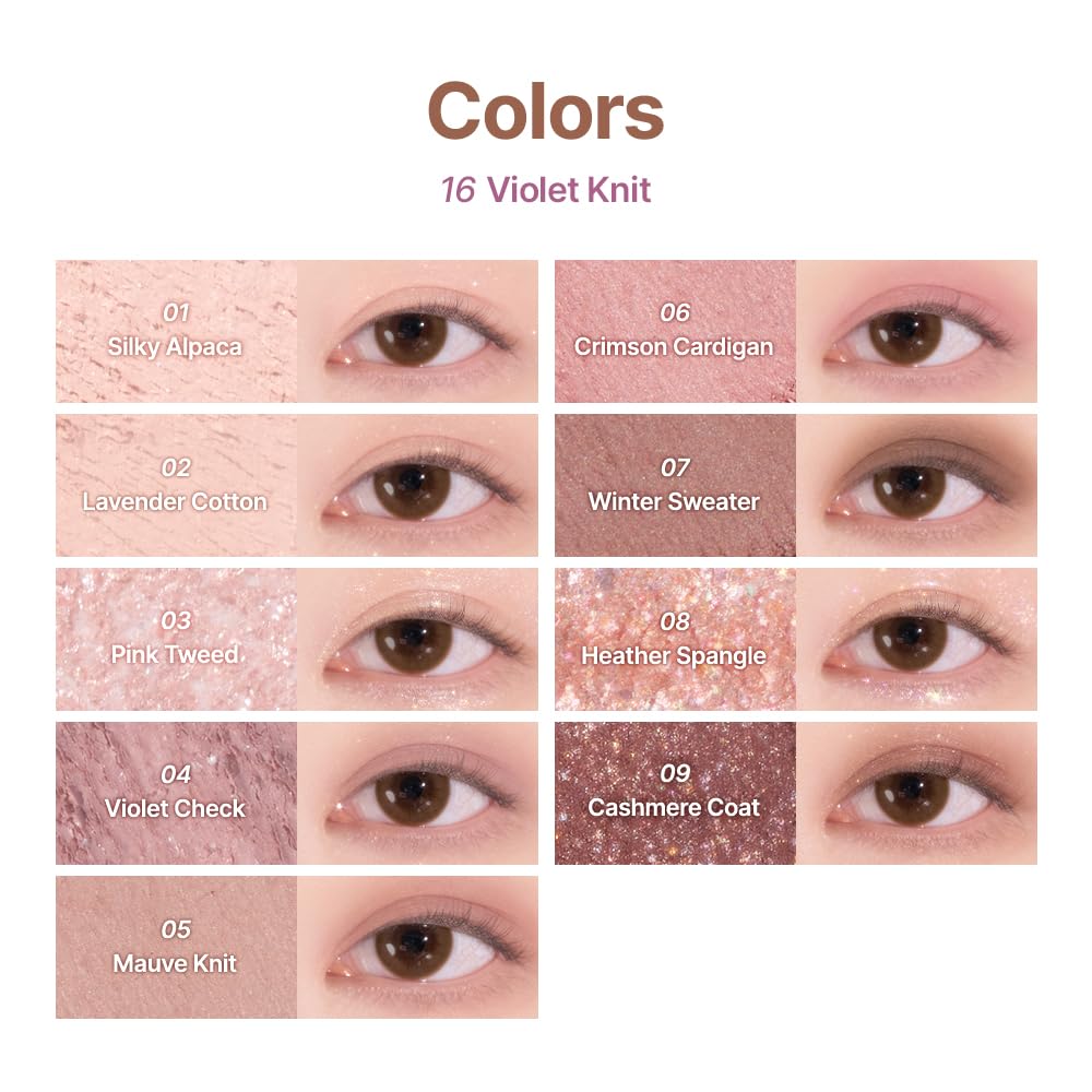 dasique palette ombres n°16 tricot violet, idéal pour créer des looks jour et soirée.