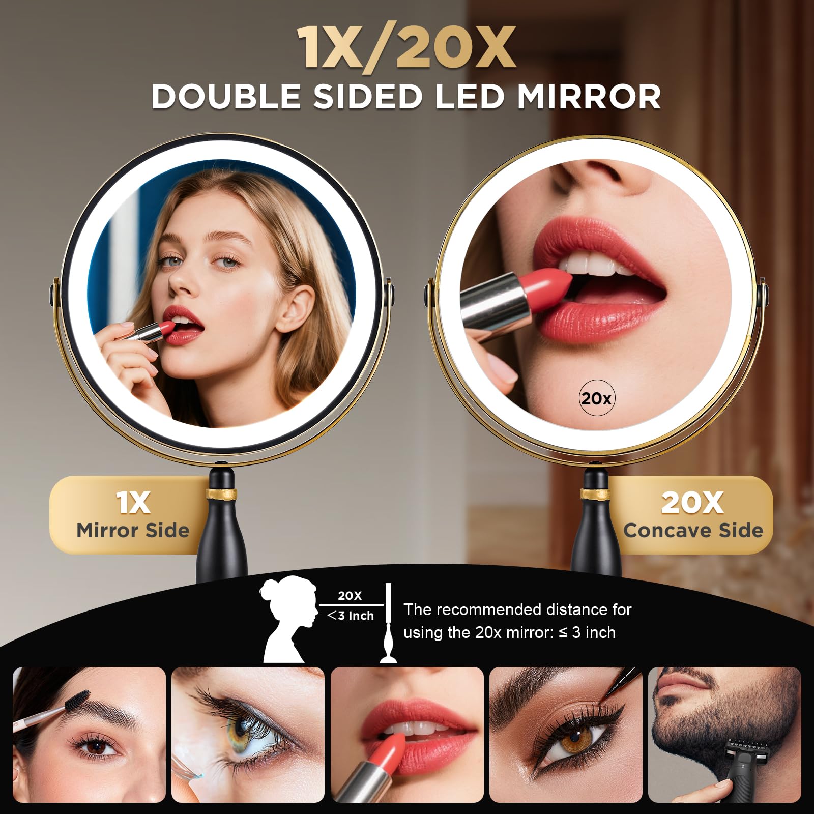DASLAVA miroir 20x pour un regard net et détails fins.