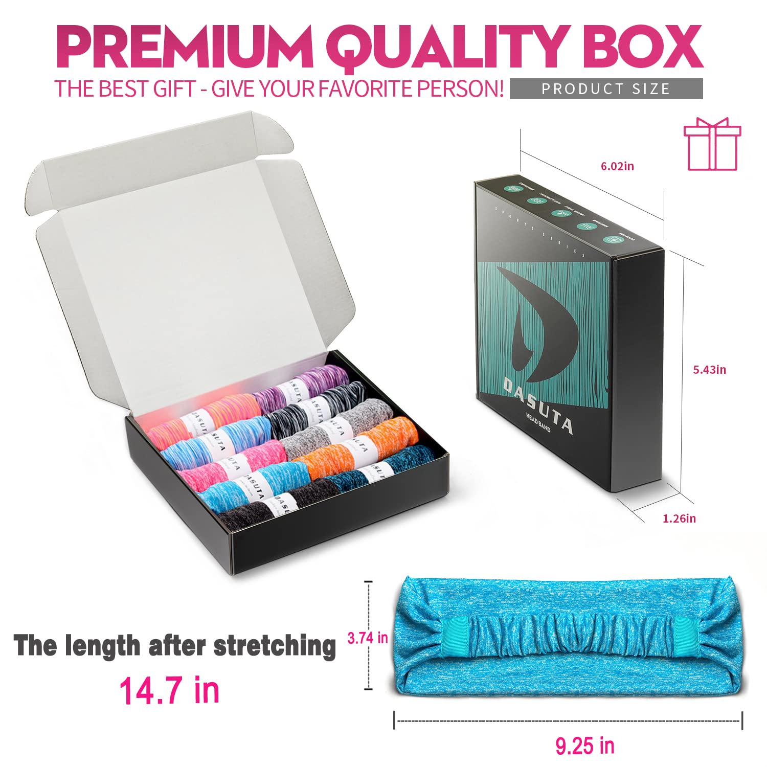 Emballage coffret DASUTA élégant, cadeau parfait pour amateurs de sport.