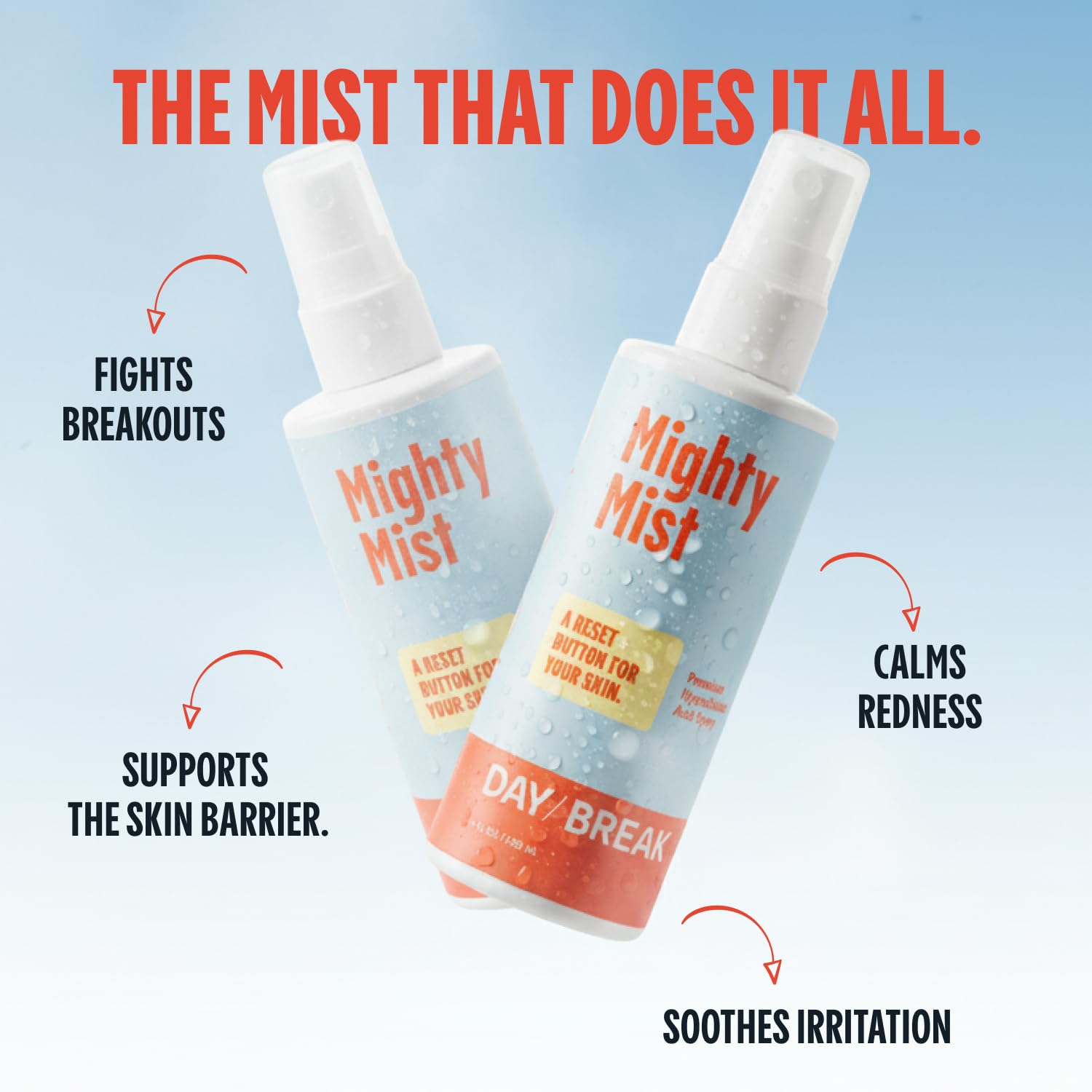 Daybreak Skincare Mighty Mist – brume corps apaisante pour irritations cutanées.