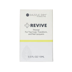 Étiquette Dazzle Dry Revive indiquant son usage en quelques étapes.