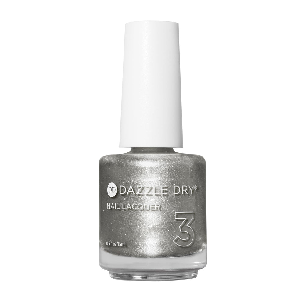 Dazzle Dry Love Potion, bouteille argent métallique, tenue longue durée sans écaillage.