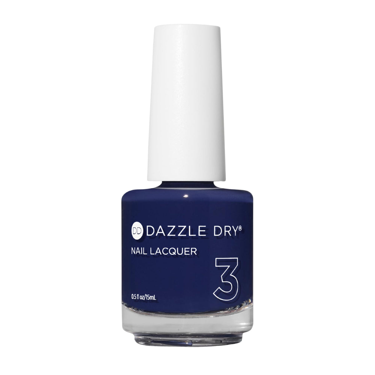Vernis Dazzle Dry – bouteille Ciel de Minuit, couleur bleu nuit opaque.