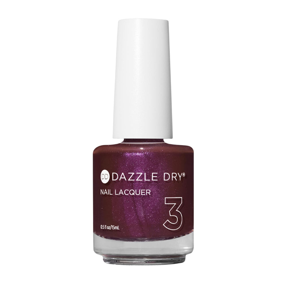 Dazzle Dry Vernis Prune Épicée: couleur prune avec lueur rose pour une manicure durable