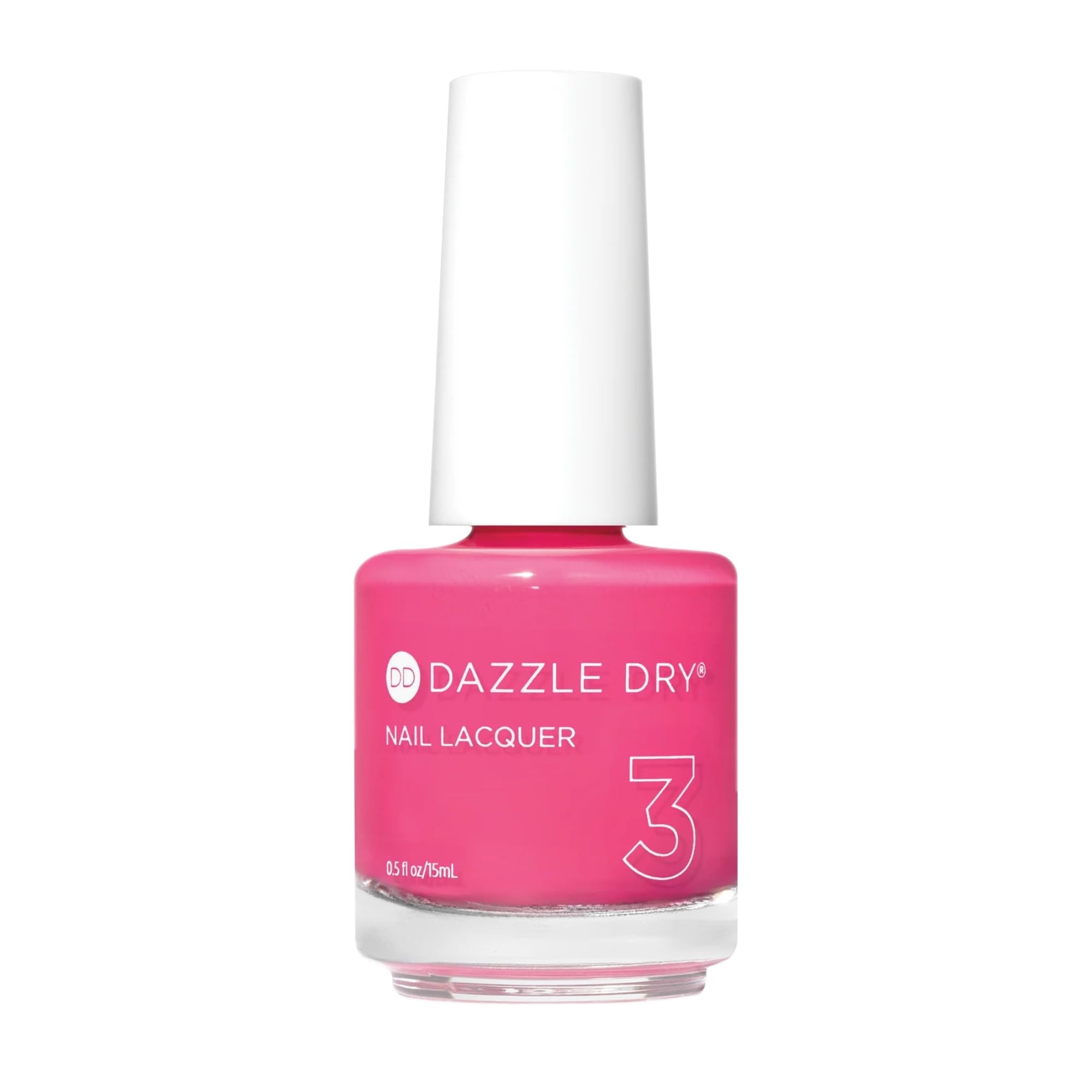 Vernis Raspberry Crème de Dazzle Dry dans son flacon pour une teinte crème légère.