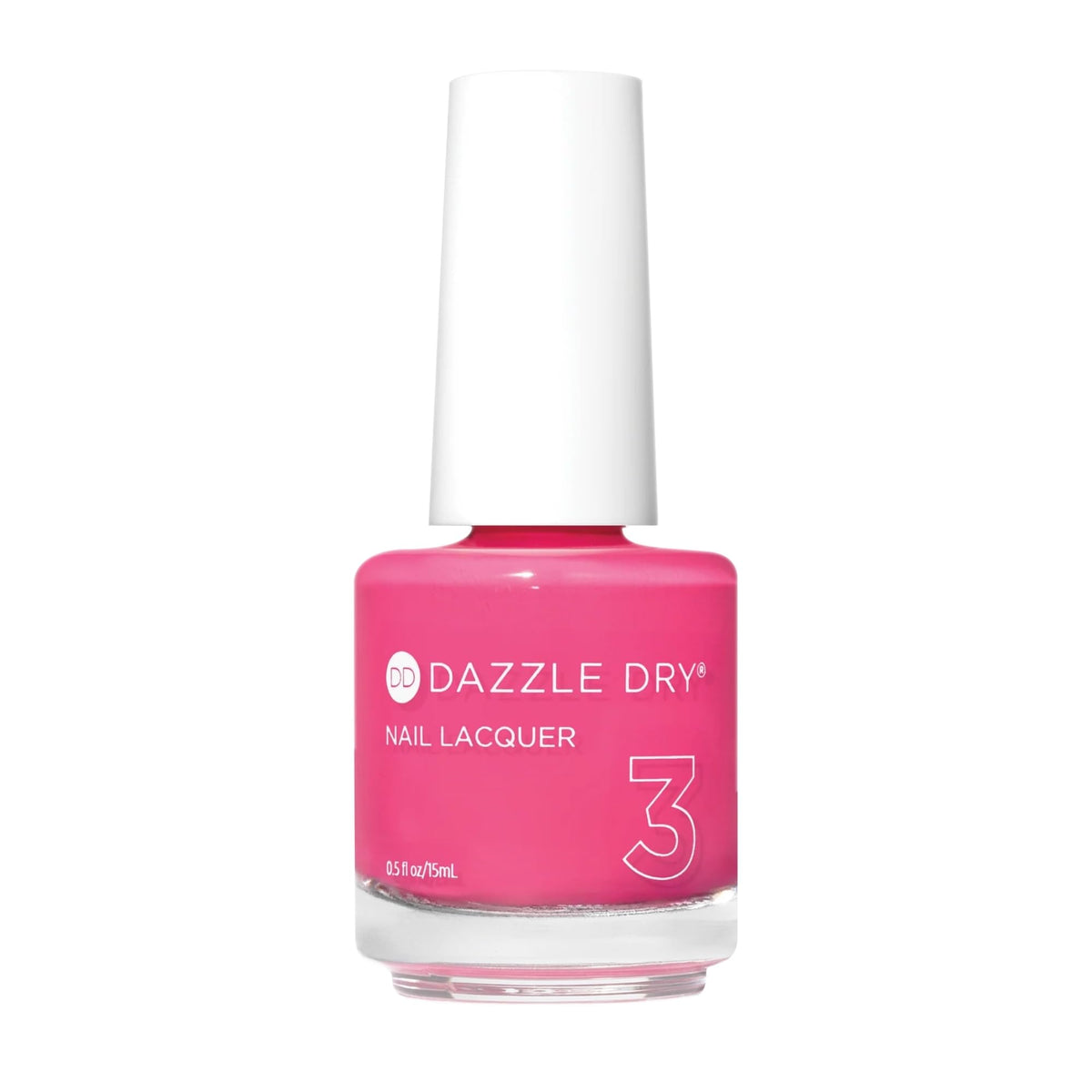 Vernis Raspberry Crème de Dazzle Dry dans son flacon pour une teinte crème légère.