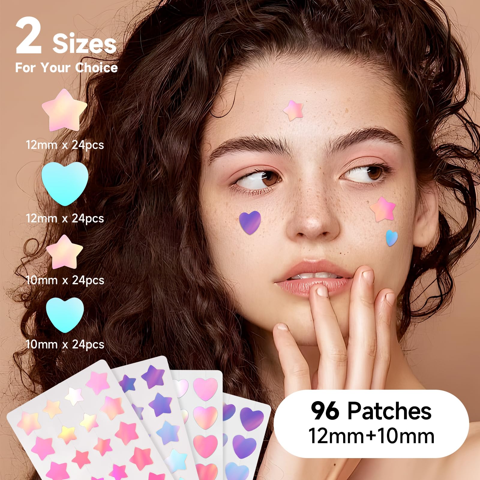 Patch visage discret en forme de cœur prêt à être appliqué