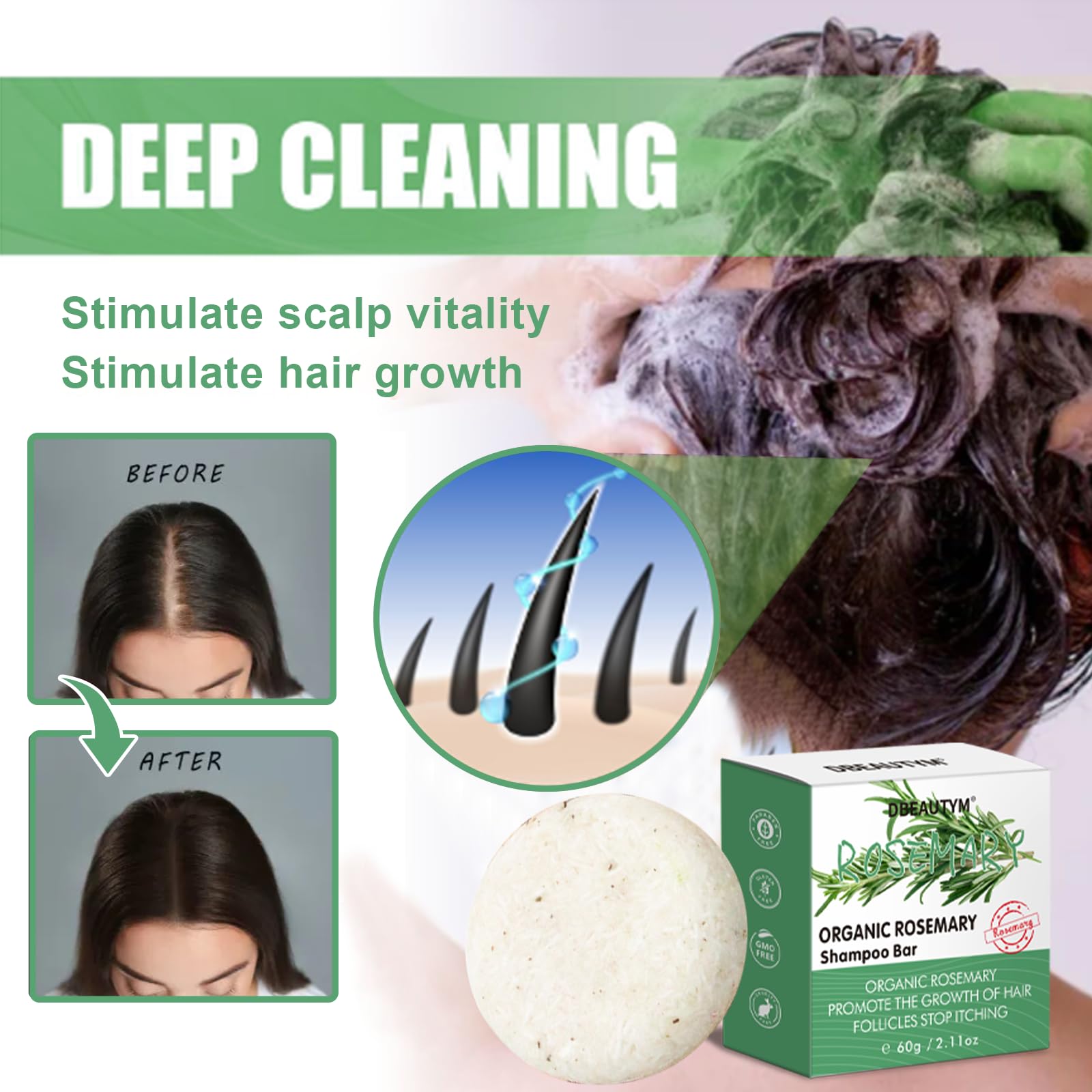 DBEAUTYM bar shampoing compact voyage, pratique et sans bouteille lourde.