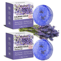 DBEAUTYM barre-shampoing lavande, cheveux propres et brillants.