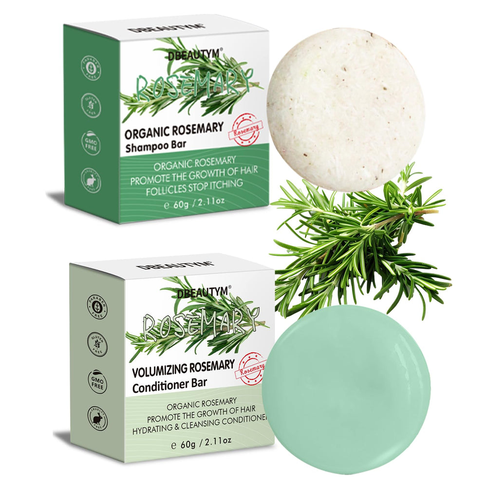 DBEAUTYM ensemble shampoing-bar romarin pour volume naturel.