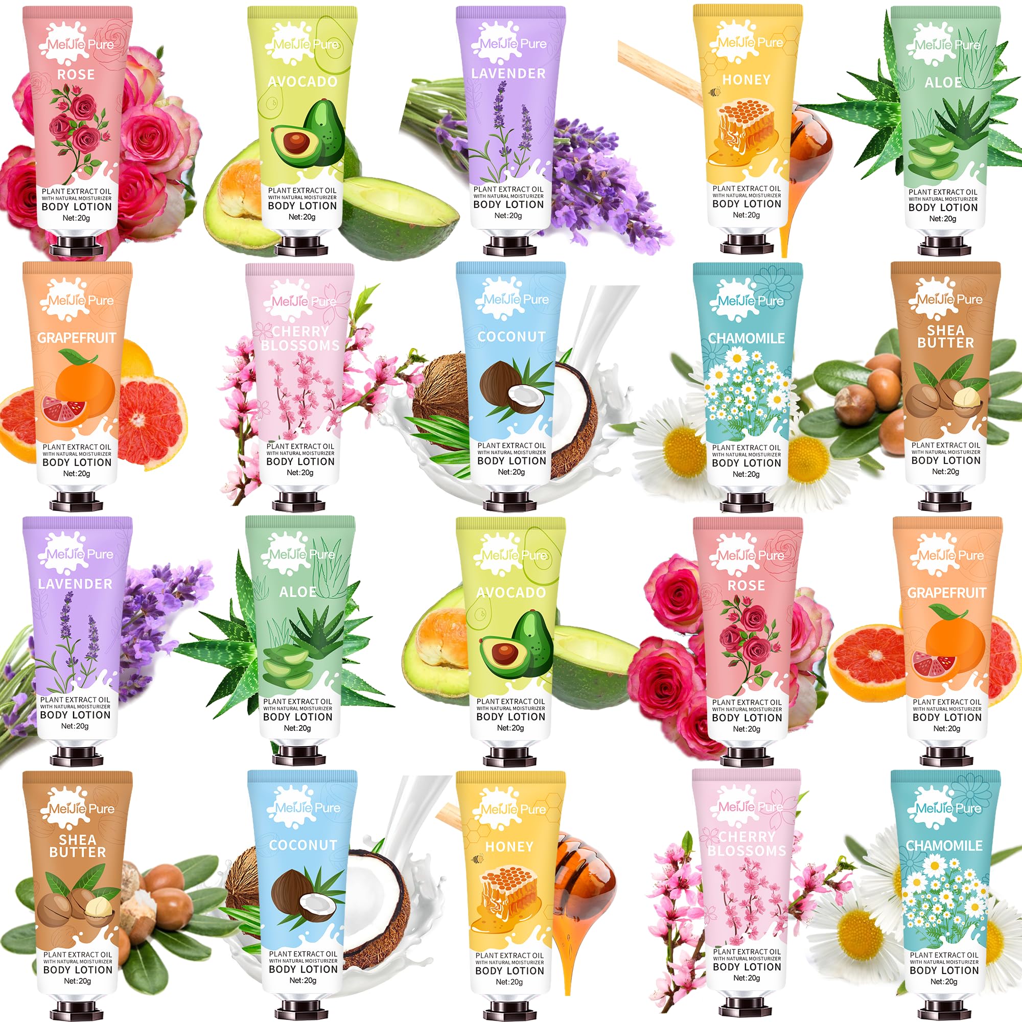 DBEAUTYM lait corporel 20-pack – Senteurs naturelles pour hydrater la peau.