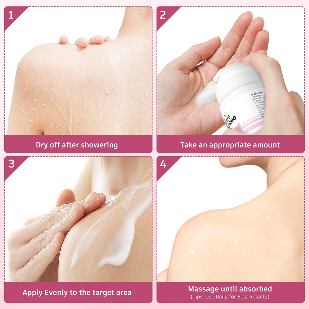 Crème DCSCRK sur les genoux, peau plus lisse et hydratée.
