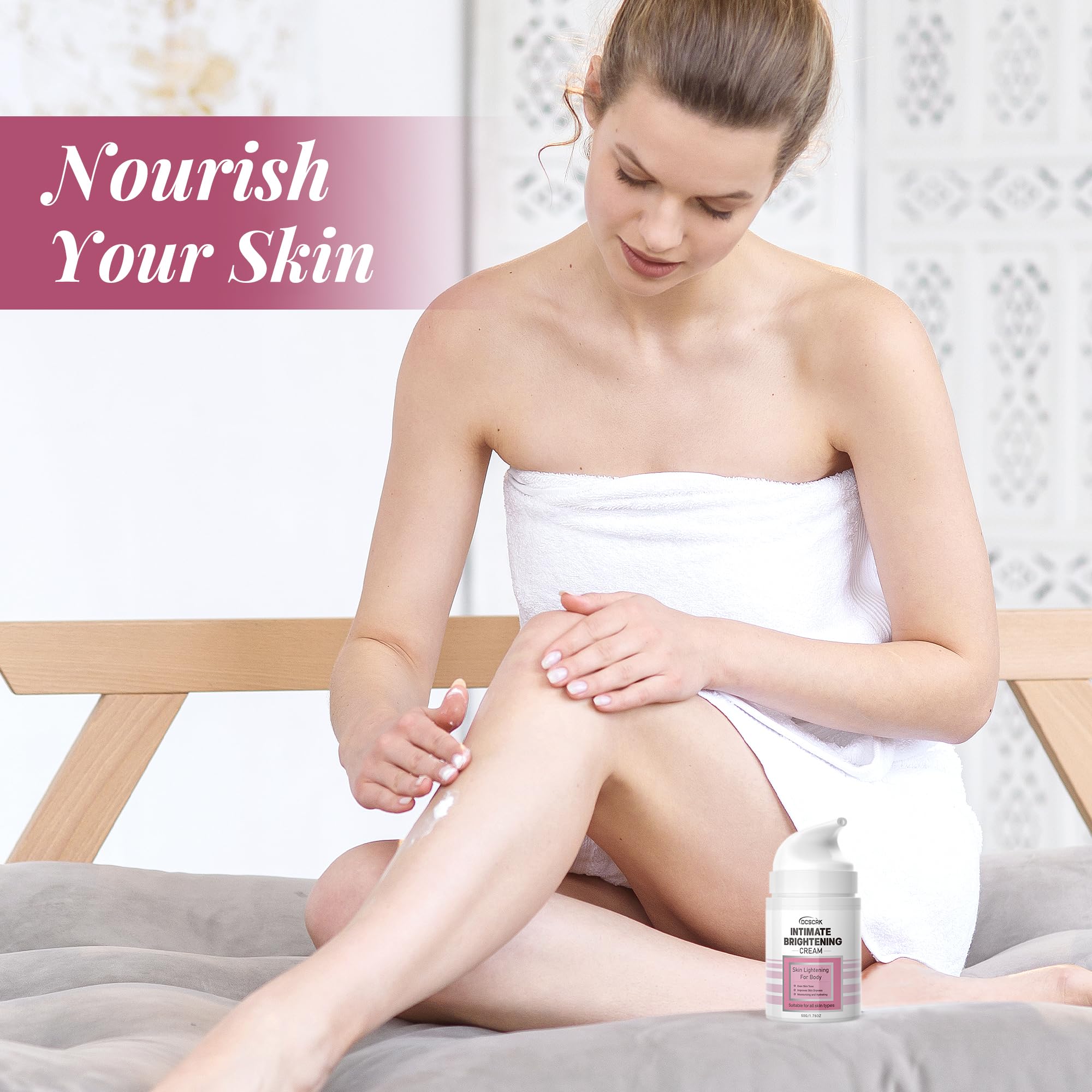 Crème DCSCRK après usage, peau lumineuse et bien hydratée.
