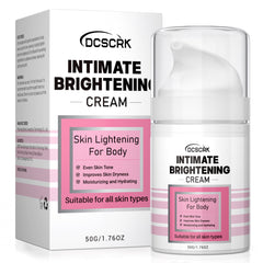 Crème DCSCRK éclaircissante en flacon pour uniformiser le teint des zones sensibles.
