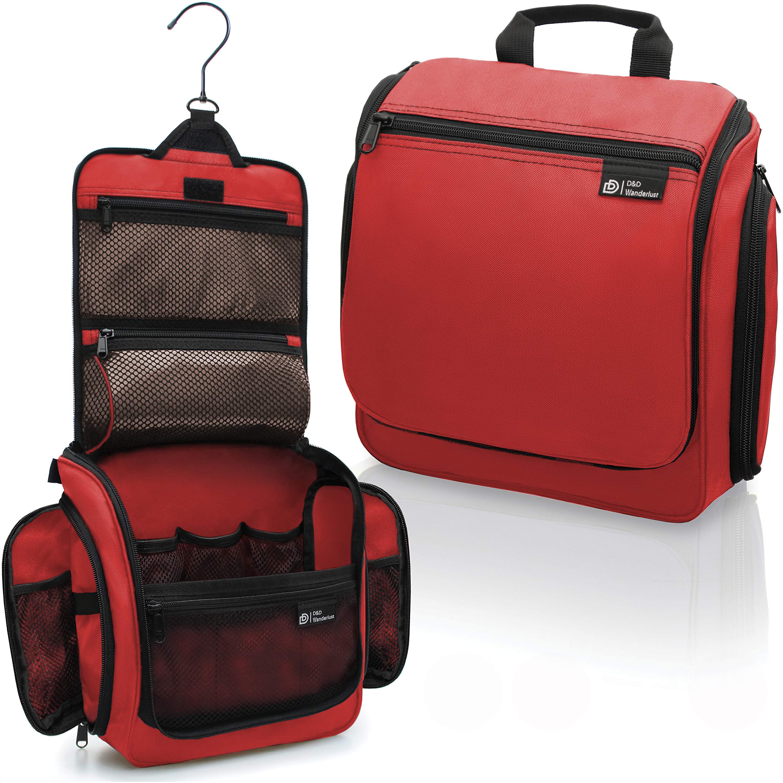 DD Wanderlust trousse-toilette suspendue rouge, pratique pour gagner de la place en voyage.
