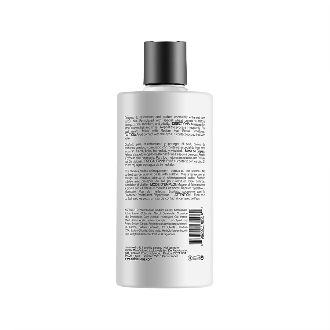 Shampoing De Fabulous Reviver, emballage élégant prêt à intégrer la routine capillaire.