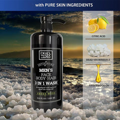 Dead Sea Collection Amber Wood, mousse-douche légère visible, parfum ambre-bois.