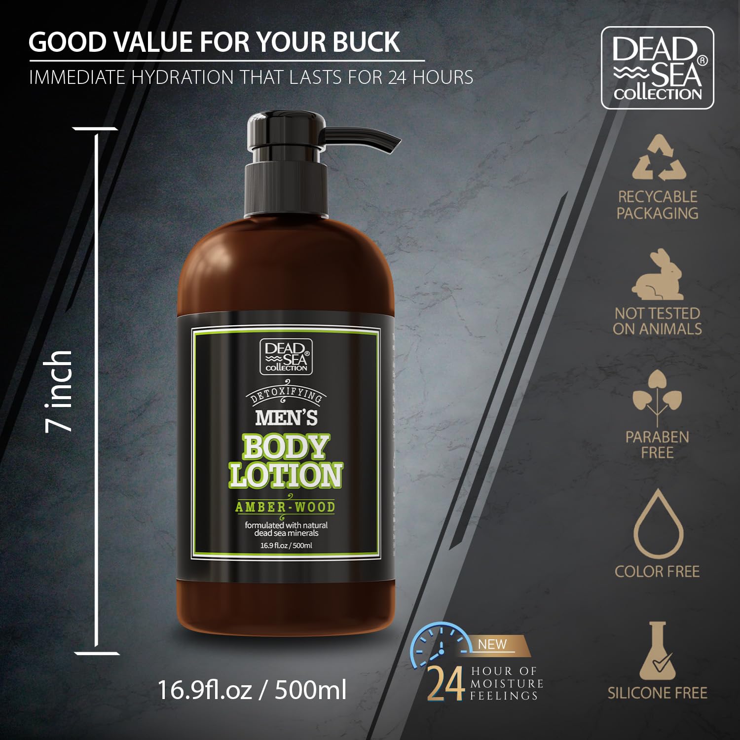 Dead Sea Collection Amberwood parfum subtil apportant une sensation masculine.