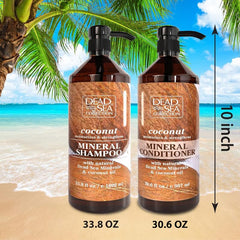 Dead Sea Collection après-shampooing bouteille, cuir chevelu apaisé et cheveux lisses.