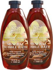 Dead Sea Collection bain moussant amande vanille – bouteille 1, hydratation douce pour la peau.